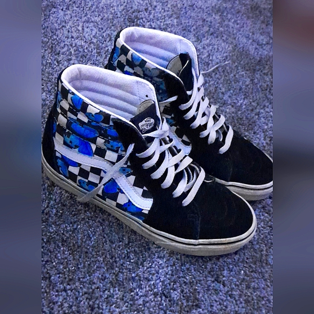 Vans Off The Wall blue butterfly high-tops